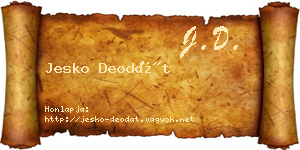 Jesko Deodát névjegykártya
